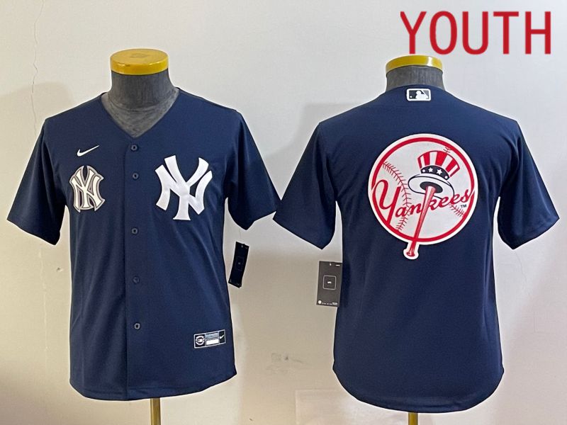 Youth New York Yankees Blank Blue Game 2024 Nike MLB Jersey style 120917